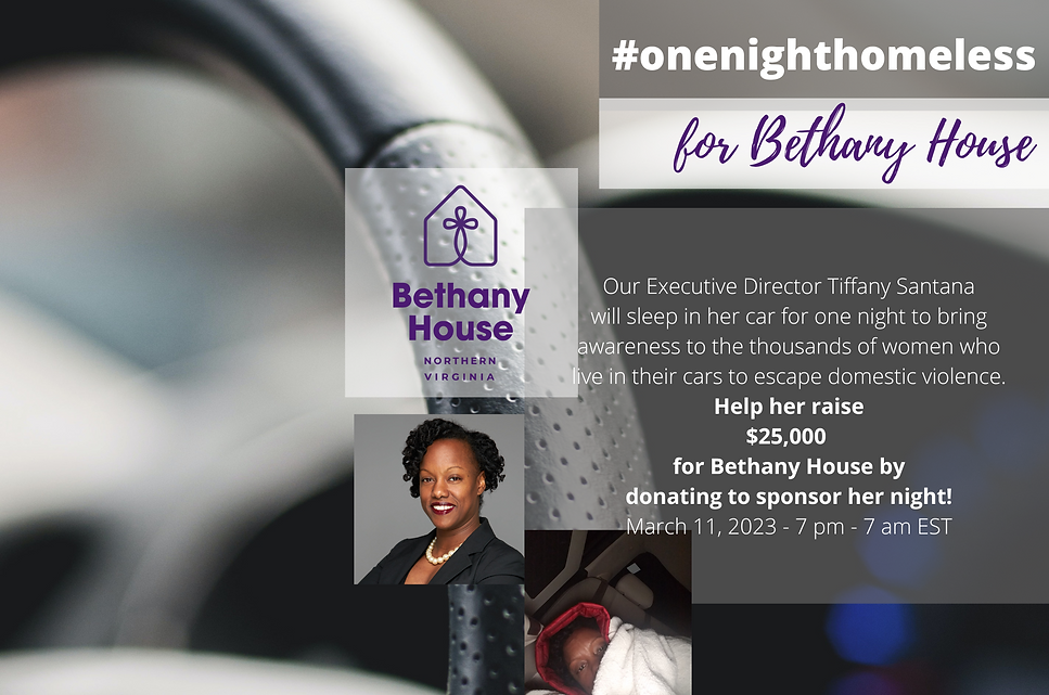 ONE NIGHT HOMELESS Bethany House